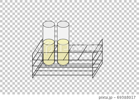 溶液の入った試験管と試験管立て2 線 のイラスト素材