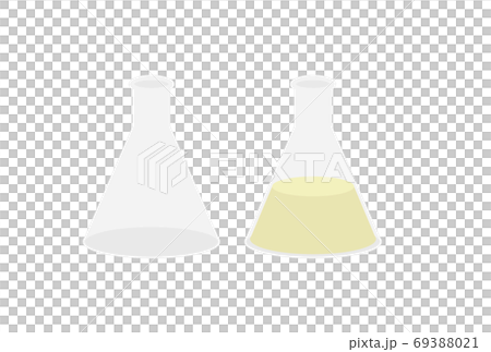 空の三角フラスコと溶液の入った三角フラスコ 空の三角フラスコと溶液の入った三角フラスコ 69388021
