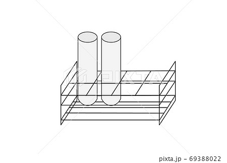 試験管と試験管立て 線 のイラスト素材