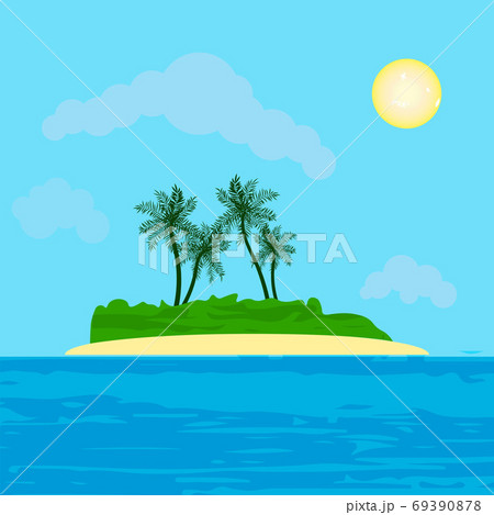 Tropical island with palm trees. Tropical island with palm trees. 69390878