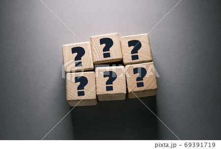 Question Mark Word with Wooden Cubes 69391719