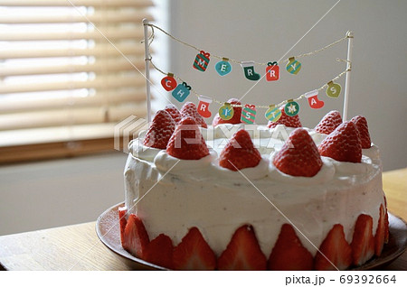 デコシフォンのクリスマスケーキ　手作りケーキ 69392664