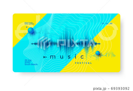 Electro music festival. Dynamic sound wave flyer Electro music festival. Dynamic sound wave flyer 69393092