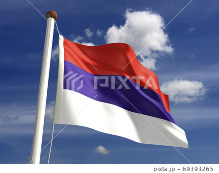 Serbia flag (with clipping path) 69393265