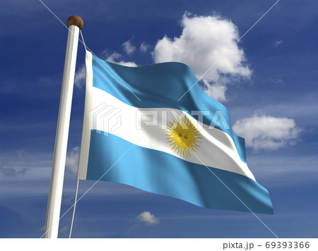 Argentina flag (with clipping path) 69393366