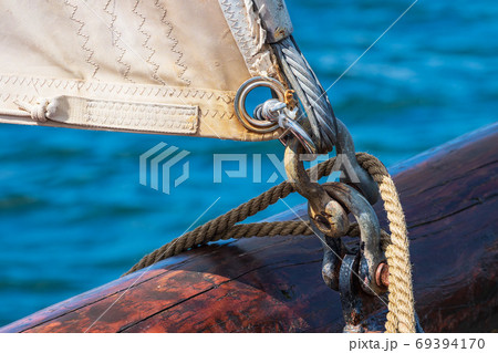 Detail of a windjammer on the Hanse Sail in Rostock, Germany Detail of a windjammer on the Hanse Sail in Rostock, Germany 69394170