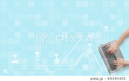 IoTデジタル背景イメージ IoTデジタル背景イメージ 69395405