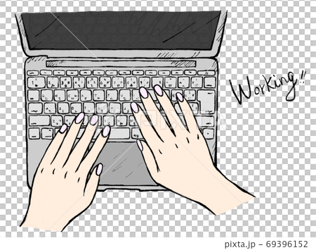 仕事やPC操作の手書きイラストイメージ 仕事やPC操作の手書きイラストイメージ 69396152