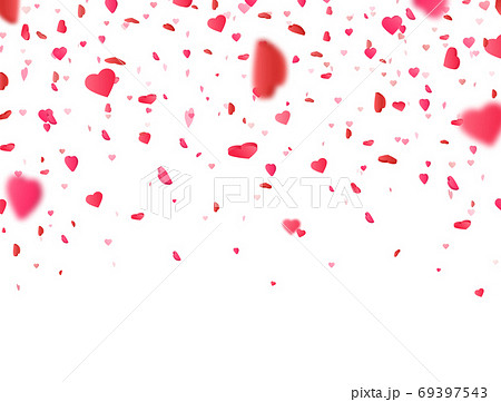 Heart Confetti Falling on Transparent Background. Flower Petal in