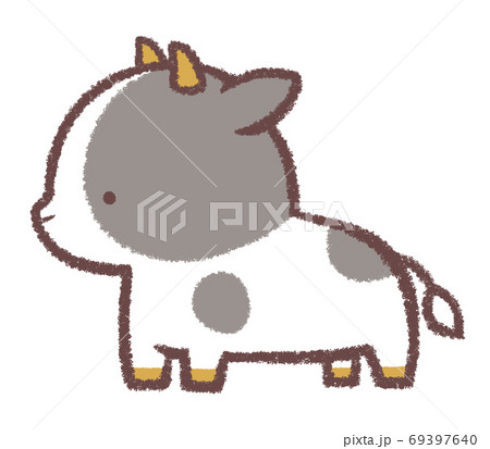 ウシ横顔のイラスト素材 ウシ横顔のイラスト素材