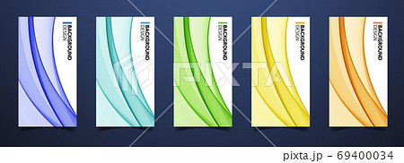 名刺のテンプレート ビジネス 曲線の美しい模様 デザインテンプレート カードデザインのイラスト素材