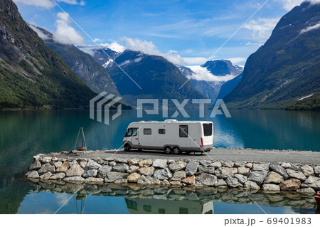 Family vacation travel RV, holiday trip  motorhome 69401983