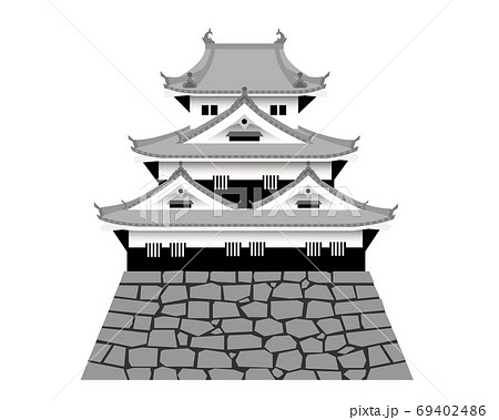 Japanese Castle Castle Tower Stock Illustration