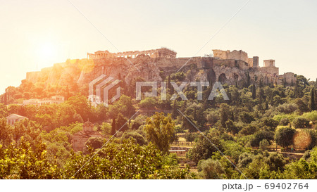 Acropolis at sunset, Athens, Greece. Urban landscape of Athens, Acropolis at sunset, Athens, Greece. Urban landscape of Athens, 69402764