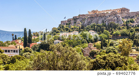 Landscape of Athens, Greece. Panoramic view of old Agora, Plaka Landscape of Athens, Greece. Panoramic view of old Agora, Plaka 69402776
