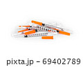 pile of insulin syringe isolated on white background 69402789