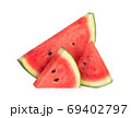 sliced watermelon isolated on white background 69402797