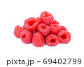 pile of fresh raspberry isolated on white background 69402799