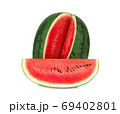 watermelon with slice isolated on white background 69402801
