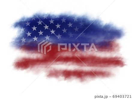 USA or american flag watercolor brush stroke on white background 69403721