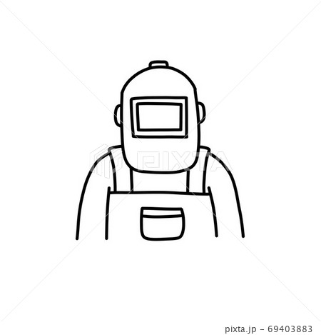 welder doodle icon, vector color line illustration 69403883