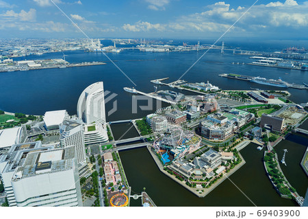 都市景観 横浜港とみなとみらいの眺望 都市景観 横浜港とみなとみらいの眺望 69403900