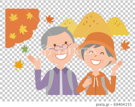 紅葉狩りを楽しむシニア夫婦2 紅葉狩りを楽しむシニア夫婦2 69404155