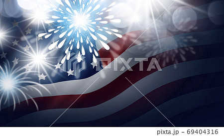 USA 4th of july Independence day banner design of American flag 69404316
