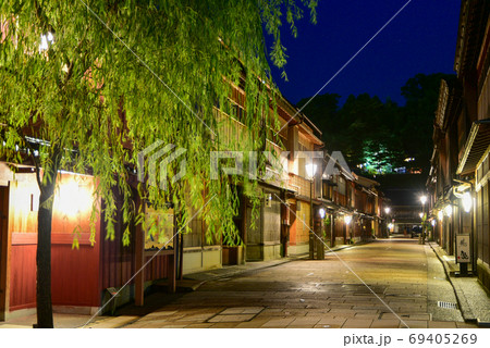 金沢ひがし茶屋街の夜景 69405269