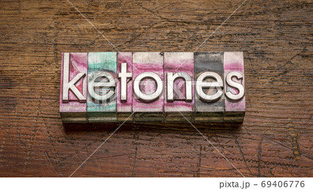 ketones word in gritty vintage letterpress metal type 69406776