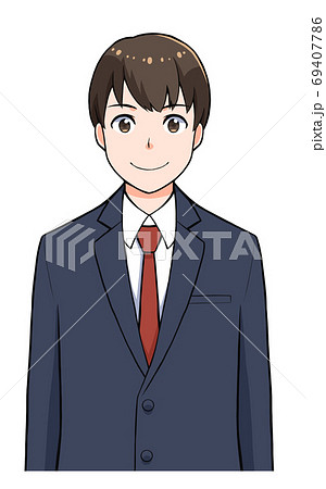 男子学生上半身のイラスト素材