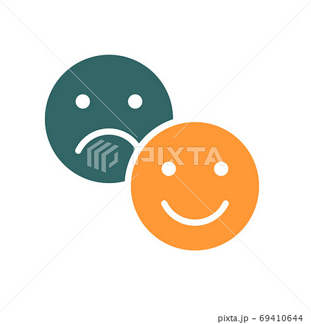 Positive And Negative Emoji Colored Icon Level のイラスト素材