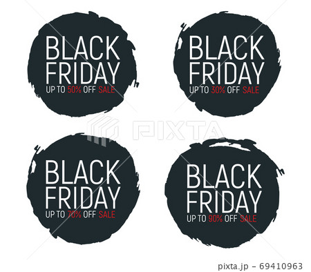 Set of concept black friday event banner and flyer, big sale cle 69410963