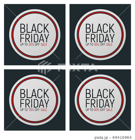 Set of concept black friday event banner and flyer, big sale cle 69410964