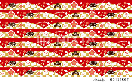 2021年 正月の和柄背景パターン 2021年 正月の和柄背景パターン 69412367