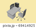 Computer table above view, isometric style vector 69414925
