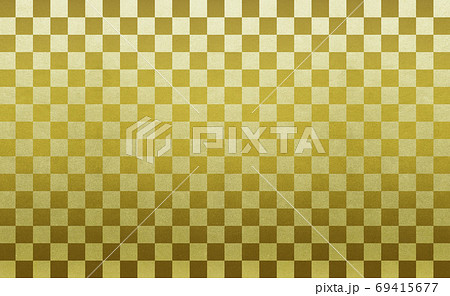 金色の市松模様 金のチェックパターン ゴールド 背景のイラスト素材