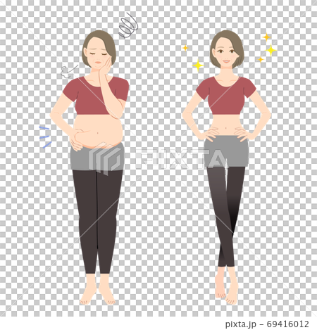 中年女人在全身前後的飲食 69416012