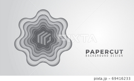 Monochrome Wavy Hole Papercut Layers Vector Illustration. Abstra Monochrome Wavy Hole Papercut Layers Vector Illustration. Abstra 69416233