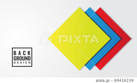 Colorful Layered Square Shape Vector Illustration with Blank Spa 69416239