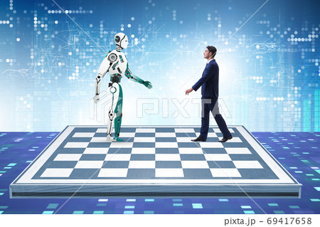 Concept of rivalry between robots and humans 69417658