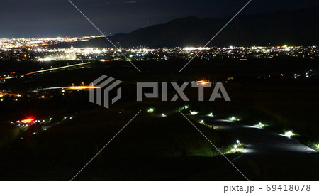 姨捨の棚田のライトアップと夜景 2 69418078