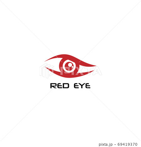 Red Eye Logo Design Template, Creative Vision Logotype concept. 69419370