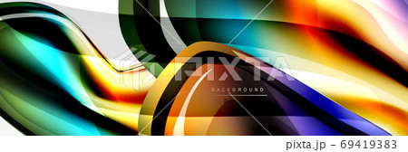 Vector abstract background, flowing liquid style bubble with metallic, color quicksilver chrome texture and color glow effects Vector abstract background, flowing liquid style bubble with metallic, color quicksilver chrome texture and color glow effects 69419383