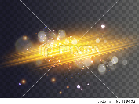 透過する黄金色の光素材 69419402
