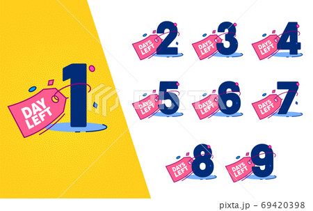 Day Left Counter Label Badge Set. Advertising Day Left Counter Label Badge Set. Advertising 69420398