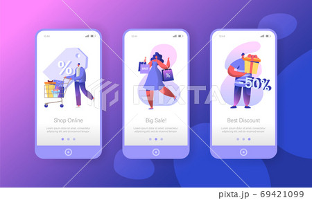 Woman Shopping Sale Store Mobile App Page Woman Shopping Sale Store Mobile App Page 69421099