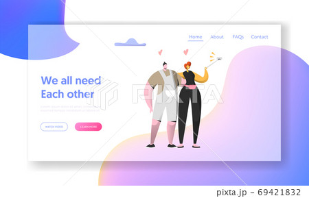 Cute Cheerful Man and Woman Take Selfie Togethe Cute Cheerful Man and Woman Take Selfie Togethe 69421832