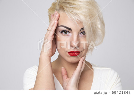sexy blonde woman 69421842