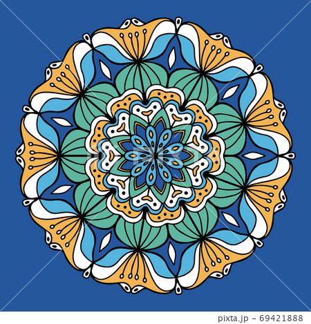 Colorful mandala with flowers, anti stress, vector Colorful mandala with flowers, anti stress, vector 69421888